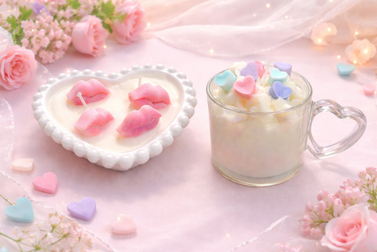 Handcrafted - Valentine's Soy Candle in a cute heart container